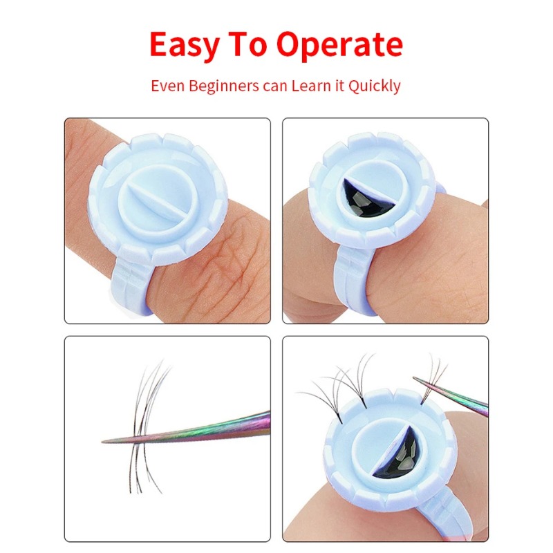 Eyelash Extension Jakarta - 100 Stuks Wegwerp Wimperlijm Ring Cup
