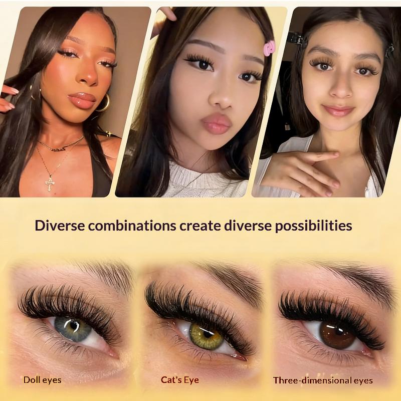 Eyelash Extension Natural Look - Nieuwe DIY Wimperverlengingsset Lijmvrije Individuele Wimperclusters