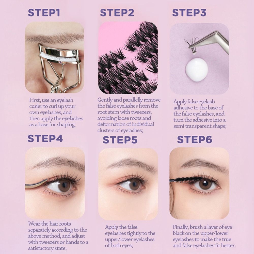 Eyelash Extension Natural Look - 12 Rijtjes Natuurlijk Uitziende Kunstwimpers, Pluizige