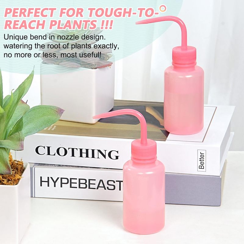 Eyelash Extension In Japan - 250ml Roze Gebogen Mondstuk Wimperreinigingsfles, Gebogen