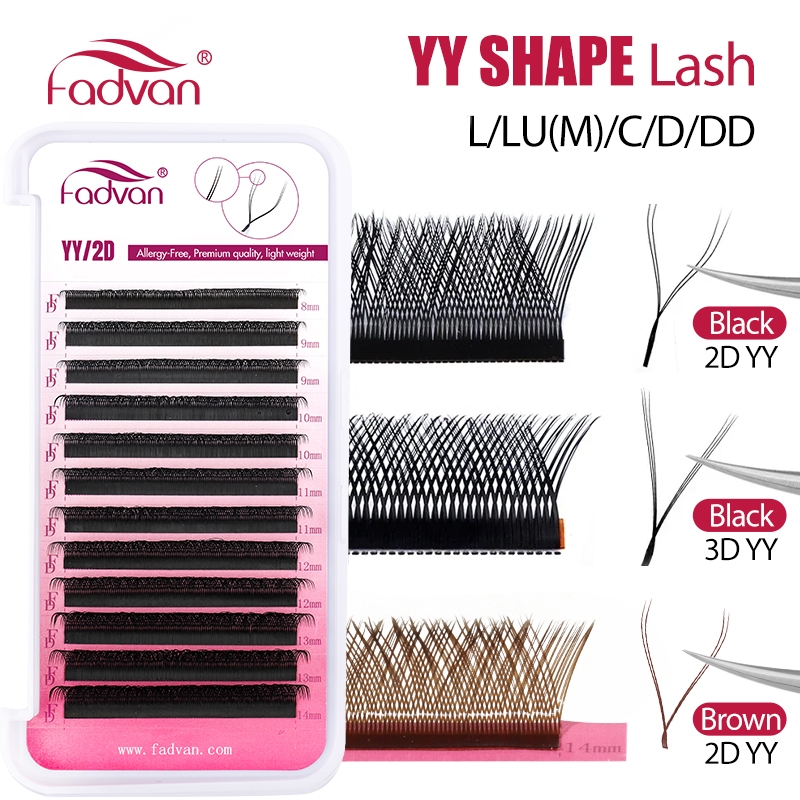 Eyelash Extension Yy - FADVAN YY/SYY Vorm L/LU(M)/C/D/DD Bruine Wimpers