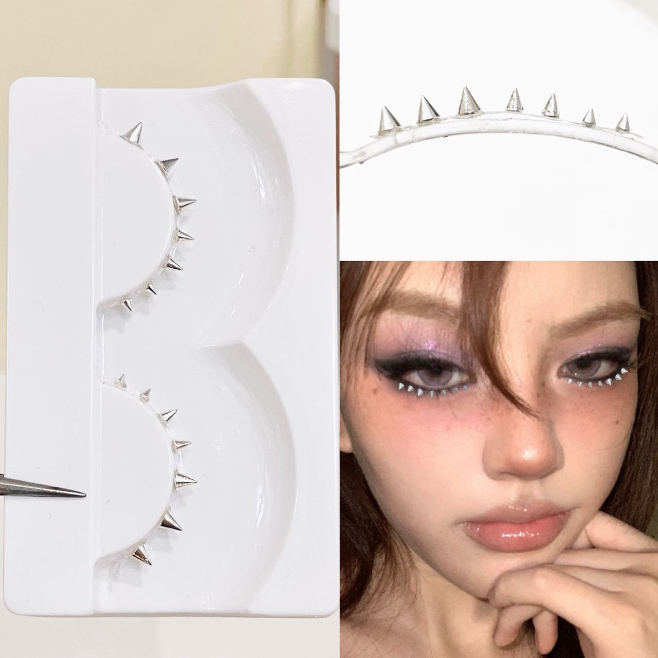 Eyelash Extension Natural - Doudoutian zilveren klinknagel volledige strip onderste