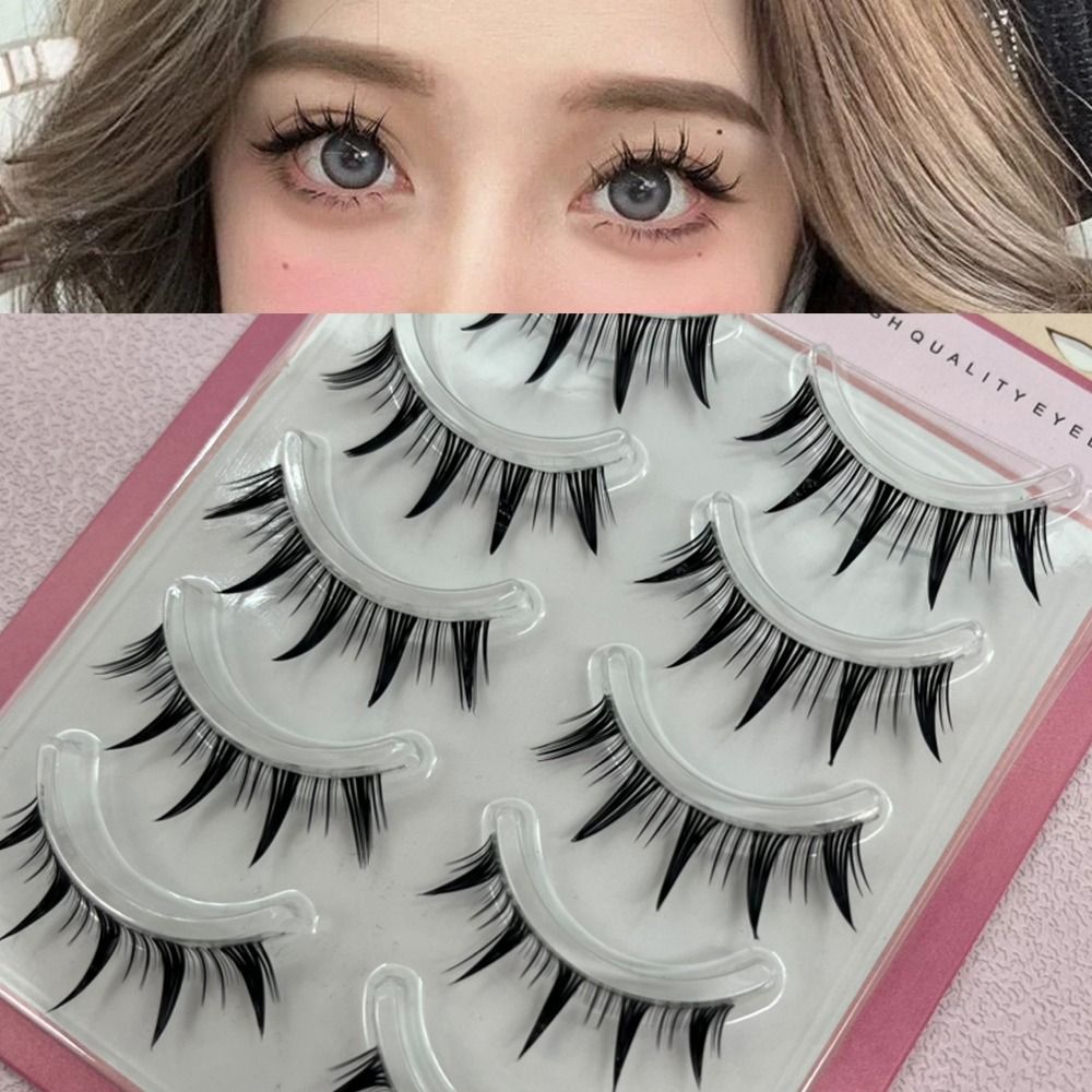 Eyelash Extension Wet Look - 5-Pairs Pack Japanse Cosplay Valse Wimpers