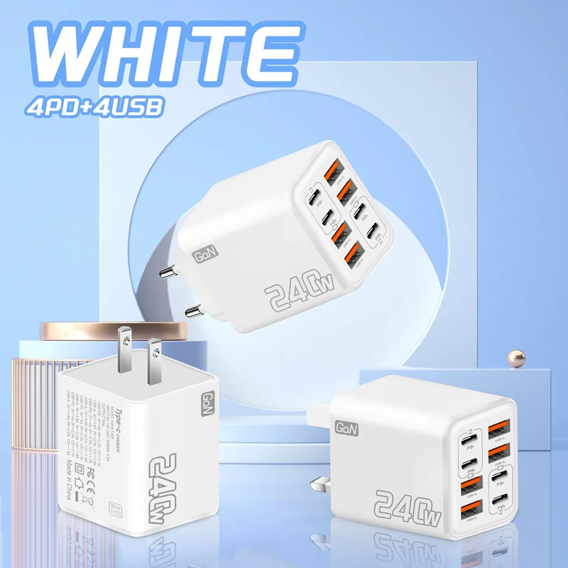 8-in-1 240W GaN USB-C oplader, - Eyelash Extension Uk recensie en prijs