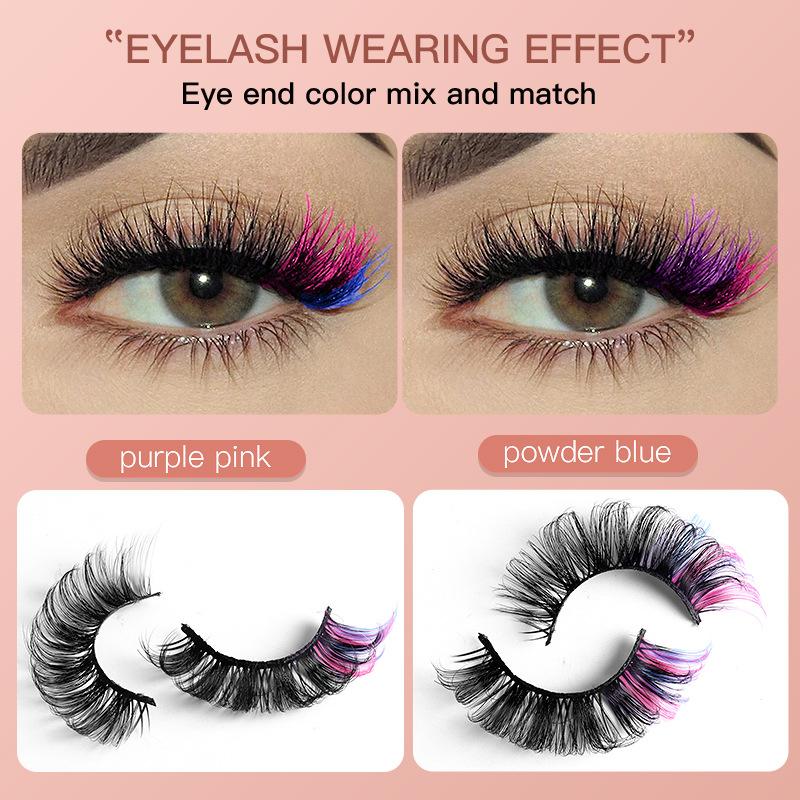 7 Paar Kleurrijke Nepwimpers 3 - Eyelash Extension Volume recensie en prijs